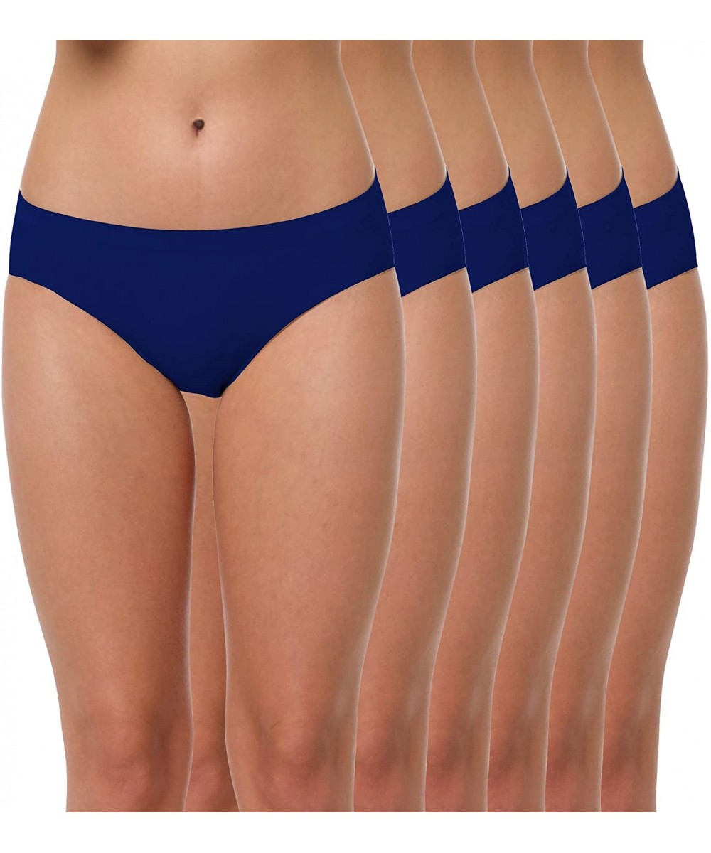 Panties 6 Pack Women's Brief Panty - No Pinching Seamless Technology - Navy Blue - C618Y2KIYWY