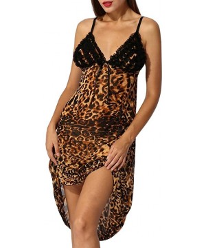 Accessories New Leopard Print Nightdress Women Sexy Lingerie Chemise Sleepwear Underwear - Brown - C31973DRGN0