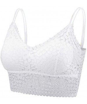 Camisoles & Tanks Lace Bra Camisole Bralette Women Sexy Lace Bandeau Bra Lace Top for Women Girls - White - CS196LZ2RXI