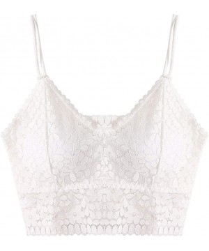 Camisoles & Tanks Lace Bra Camisole Bralette Women Sexy Lace Bandeau Bra Lace Top for Women Girls - White - CS196LZ2RXI