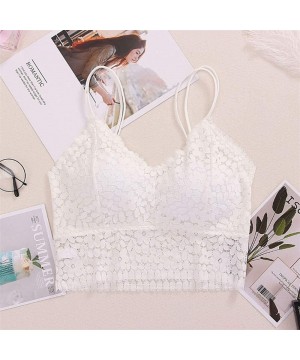 Camisoles & Tanks Lace Bra Camisole Bralette Women Sexy Lace Bandeau Bra Lace Top for Women Girls - White - CS196LZ2RXI