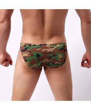 Boxer Briefs Men's Underwear- Men Elastic Soft Boxer Briefs Shorts Bulge Pouch - Green-j - CT192U80SS2