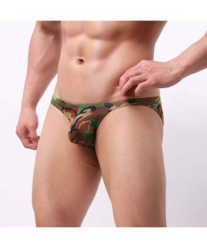 Boxer Briefs Men's Underwear- Men Elastic Soft Boxer Briefs Shorts Bulge Pouch - Green-j - CT192U80SS2