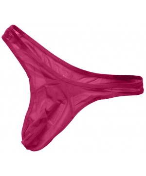 G-Strings & Thongs Men's Micro Thong Sexy Mesh T-Back G-String Jockstrap Underwear - Hot Pink - CF194KDGWEW