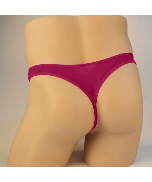 G-Strings & Thongs Men's Micro Thong Sexy Mesh T-Back G-String Jockstrap Underwear - Hot Pink - CF194KDGWEW