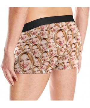 Boxer Briefs Custom Face Men's Boxer Briefs Underwear Shorts Underpants with Photo Hug Black - Multi 19 - C319CQ053YT