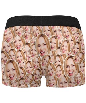 Boxer Briefs Custom Face Men's Boxer Briefs Underwear Shorts Underpants with Photo Hug Black - Multi 19 - C319CQ053YT