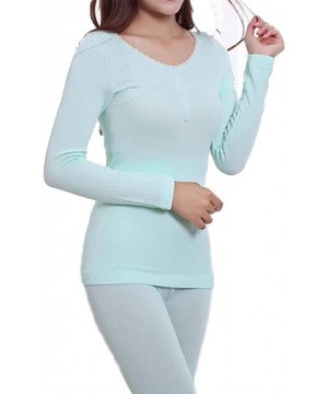 Thermal Underwear Long Johns for Women Winter Thermal Underwear Set Underwear Sexy Sleep Top and Bottom Lady Suits - Sky Blue...