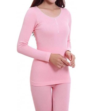 Thermal Underwear Long Johns for Women Winter Thermal Underwear Set Underwear Sexy Sleep Top and Bottom Lady Suits - Sky Blue...