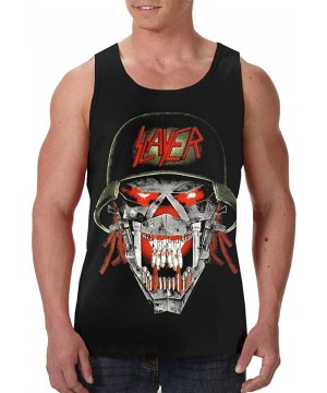 Undershirts Slayer Men's Double-Sided Printing Sports Tank-Top Shirts Leisure Sleeveless Tank-Top - Black2 - C819DC327MN