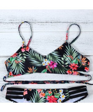 Thermal Underwear Swimsuits 2020-Women Bohemia Push-Up Padded Bra Beach Bikini Set Swimsuit Swimwear - Green - CP1946766YA