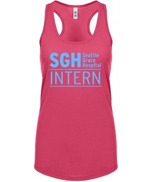 Camisoles & Tanks Intern Seattle Grace Hospital Womens Racerback Tank Top - Hot Pink - CS18864MQM8