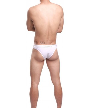 Briefs Men Underwear Briefs Cotton Low Waist U Convex Pouch Underpants - White - CR18DXZNCTR