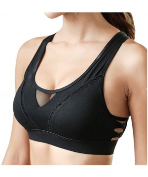 Bras Women Sports Bra Racerback Seamless Wireless Bras Sleep Top Tank - Black - CD18AA79HO0