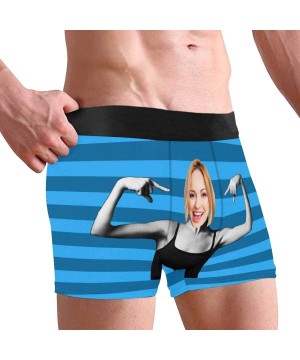 Briefs Custom Funny Face Boxers Briefs for Men Boyfriend- Customized Underwear with Picture Introduce Myself All Gray Stripe ...