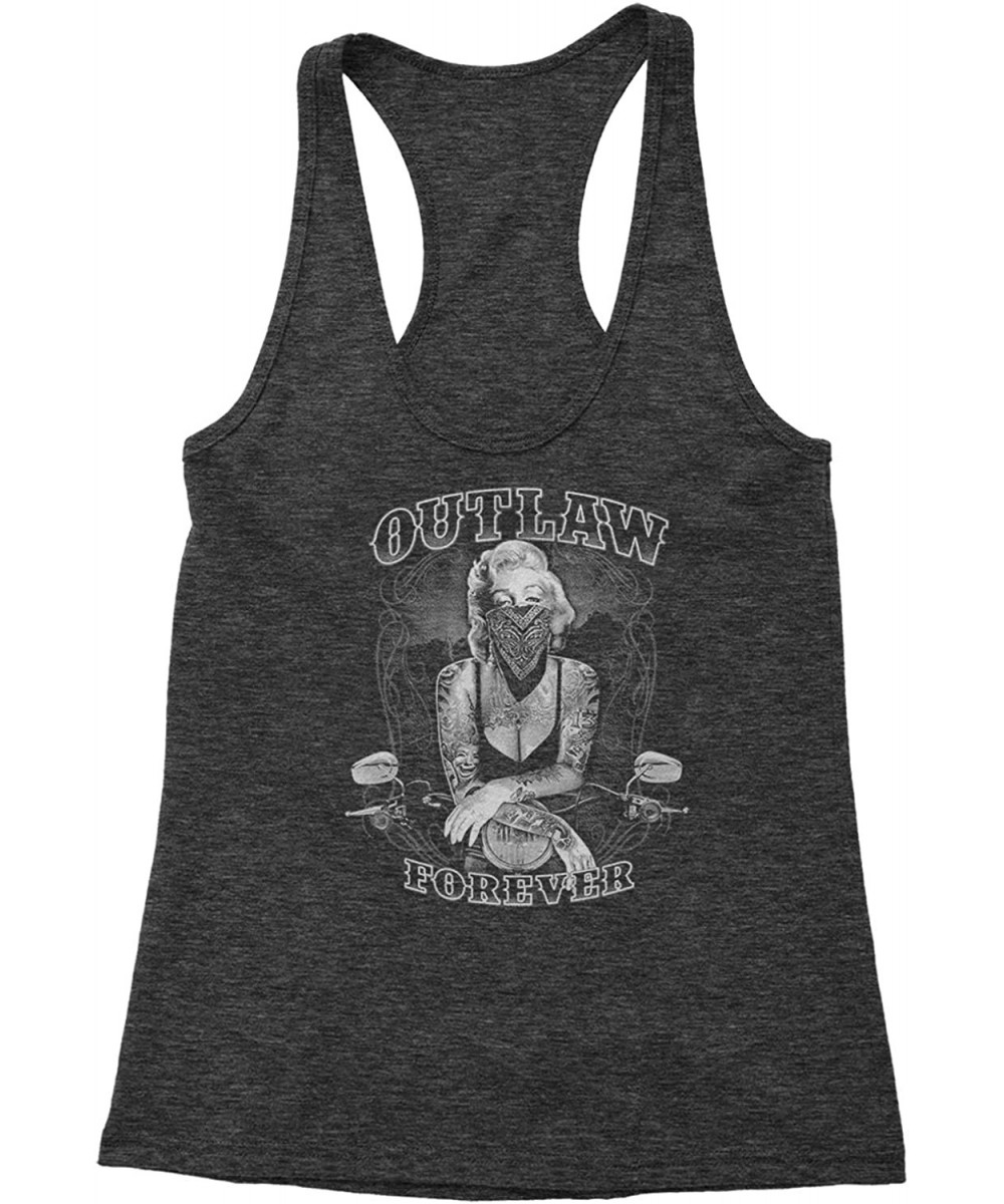 Camisoles & Tanks Marilyn Monroe Outlaw Forever Triblend Racerback Tank Top for Women - Charcoal Grey - C7180ALZRG2