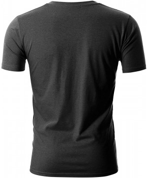 Thermal Underwear Mens Slim Fit ComfortSoft Cotton Short Sleeve Lightweight V Neck T-Shirt - Dct095-charcoal - CG18TOQTEKX