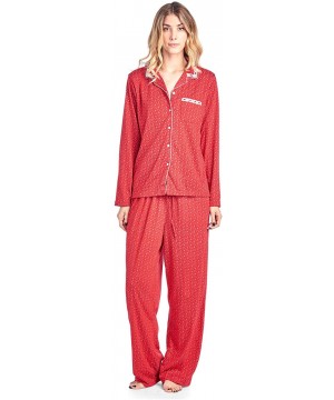 Sets Women's Sleepwear Long Sleeve Floral Pajama Set - Red Sparkle - CI1884WS92Y