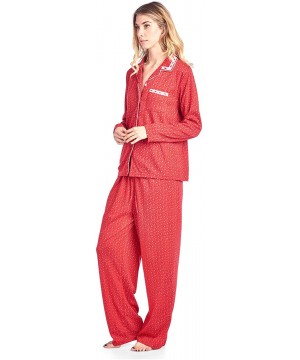 Sets Women's Sleepwear Long Sleeve Floral Pajama Set - Red Sparkle - CI1884WS92Y