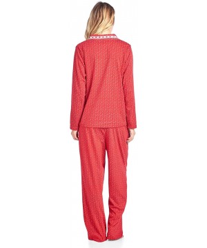 Sets Women's Sleepwear Long Sleeve Floral Pajama Set - Red Sparkle - CI1884WS92Y