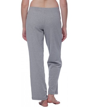 Bottoms Women's Straight Leg Knit Lounge Pants with Pockets - Grey - CA184Y8YUQY