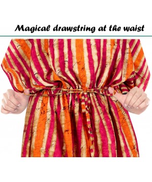 Nightgowns & Sleepshirts Women's One Size Kaftan Kimono Dresses Loungewear Cover Ups Drawstring - Pumpkin Orange_x1030 - C618...