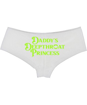 Panties Daddys Deepthroat Princess Sexy DDLG Slutty White Boyshort - Lime Green - CF1953DQYQL