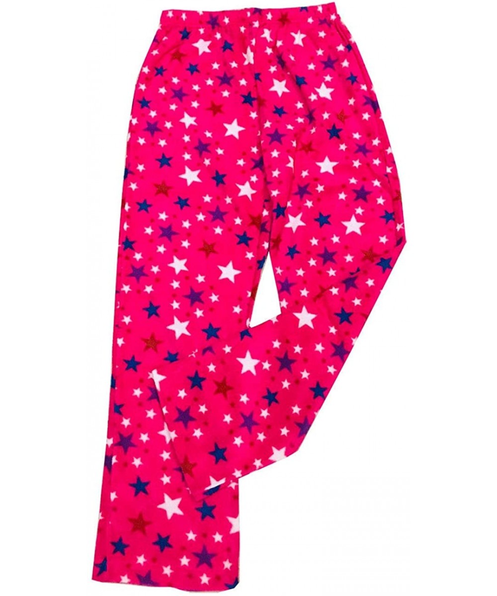 Bottoms Women's Sleepwear Fleece Lounge Pajama Sleep Pants S to XL - Pink Base Star - CL18ME6M9EN