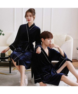 Robes Burgundy Women's Kimono Men's Velour Sleep Robe V-Neck Pajamas Sleepwear Spring Home Wear Nightgown Bath Gown Sleepshir...