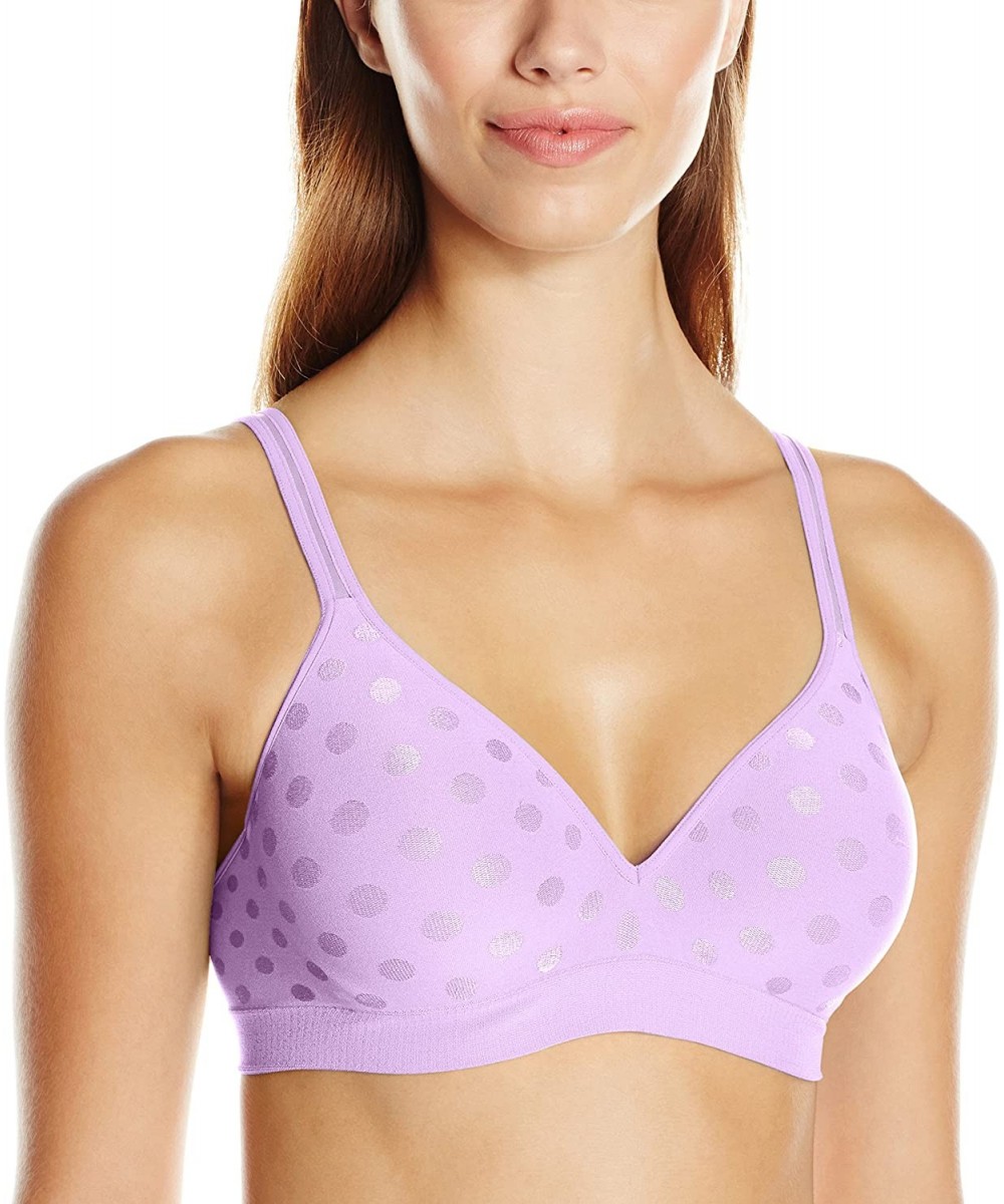 Bras Women's Ultimate Perfect Coverage Foam Wire-Free Bra - Lavender Sparkle Dot - CY12NERWOPM