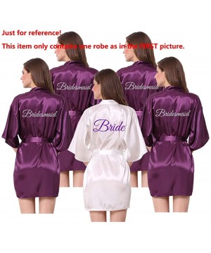 Robes Satin Kimono Wedding Party Getting Ready Robe with Glitters - B-dark Purple (Bridesmaid) - CD18X3Y6WO4