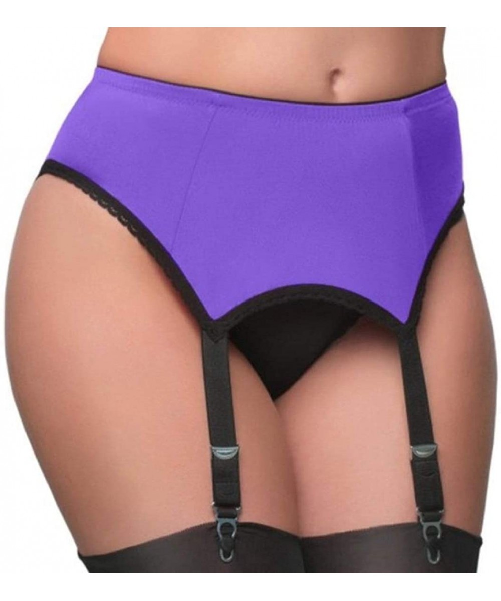 Garters & Garter Belts Women's Garter Suspender Belt for Stockings High Waist Suspender Belt - Purple - CU199HXNIOG