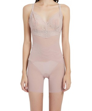 Shapewear Womens Shapewear Tummy Control Romper Smooth Body Briefer - Bodysuit Pink 1 - C518A0YTHEW