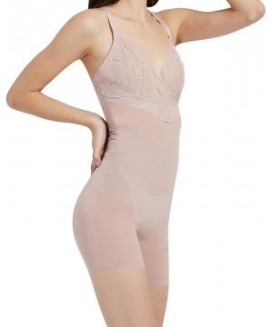 Shapewear Womens Shapewear Tummy Control Romper Smooth Body Briefer - Bodysuit Pink 1 - C518A0YTHEW