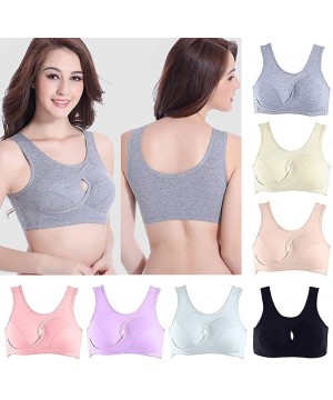 Bustiers & Corsets Air Permeable Cooling Summer Sport Yoga Wireless Bra - E-gray - CZ18U8Y8G87