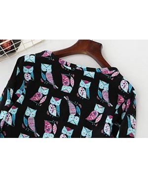 Nightgowns & Sleepshirts Women Round Neck Cartoon Print Pajamas Dress Long Sleeve Sleepwear Roomy Nightgown Cute Sleepshirt -...