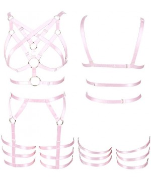 Garters & Garter Belts Full Body Harness Bra cage Women's Punk Gothic Lingerie Garter Set Soft Festival Rave Elastic Plus Siz...