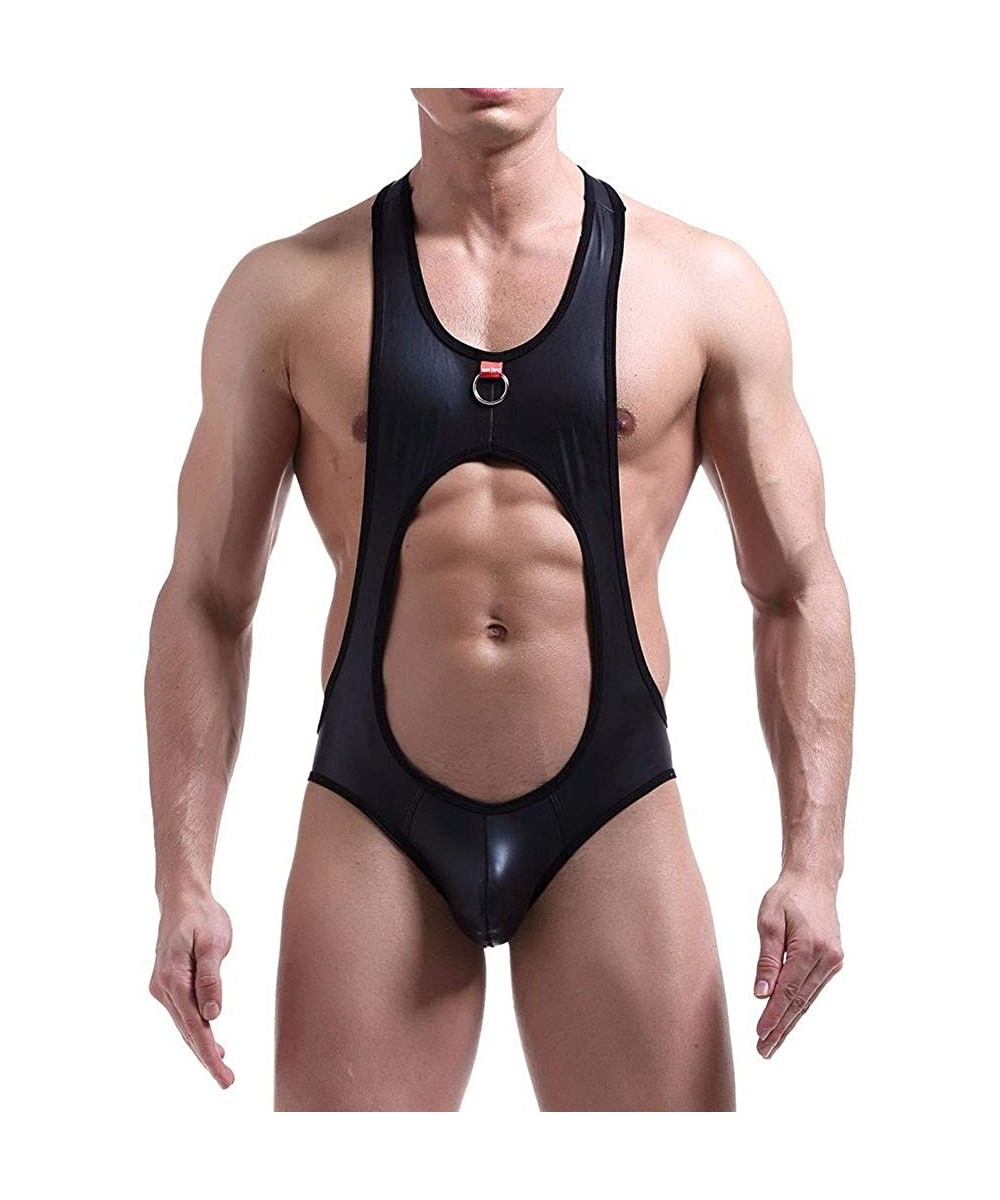 G-Strings & Thongs Erotic Open Crotch Jumpsuit Sexy Gay Underwear Club Fancy Dress Party Plus Size - CT18XS0C8Q9