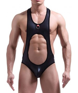 G-Strings & Thongs Erotic Open Crotch Jumpsuit Sexy Gay Underwear Club Fancy Dress Party Plus Size - CT18XS0C8Q9