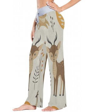 Bottoms Foxes and Deer Women's Pajama Pants Comfy Drawstring Lounge Pants Sleepwear - C319DSXC4Q7