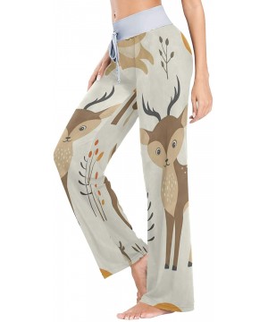 Bottoms Foxes and Deer Women's Pajama Pants Comfy Drawstring Lounge Pants Sleepwear - C319DSXC4Q7