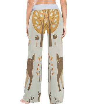 Bottoms Foxes and Deer Women's Pajama Pants Comfy Drawstring Lounge Pants Sleepwear - C319DSXC4Q7