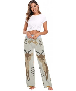 Bottoms Foxes and Deer Women's Pajama Pants Comfy Drawstring Lounge Pants Sleepwear - C319DSXC4Q7