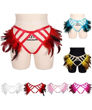 Garters & Garter Belts Women's Punk Garter Belt Gothic Feather Harness Leg Socks Adjust Strap Carnival Dance Accessories - Ja...