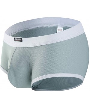 G-Strings & Thongs Men Underwear Brief Breathable Sexy Underpants Soft Cotton U Convex Pouch - Gray - CA18S8AESML