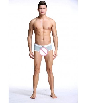 G-Strings & Thongs Men Underwear Brief Breathable Sexy Underpants Soft Cotton U Convex Pouch - Gray - CA18S8AESML