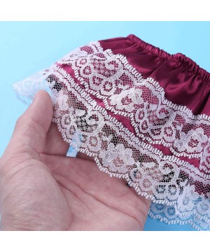 G-Strings & Thongs Men Lace Sissy Satin Panties Lace Frilly Skirted Thong Low Rise Underwear - Wine_red - CJ18S4TGHOW