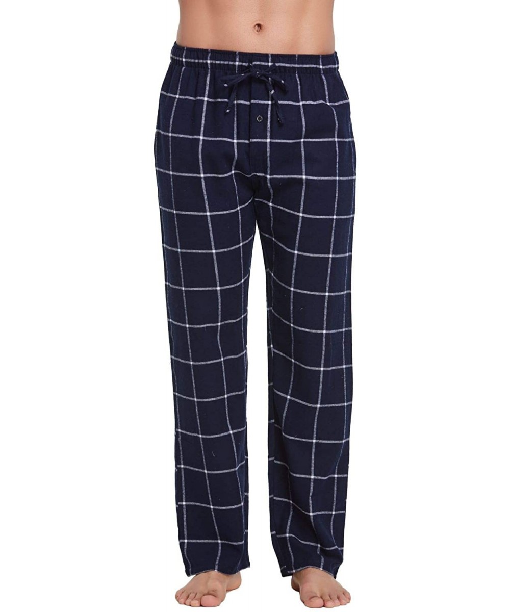 Sleep Bottoms Men's 100% Cotton Super Soft Flannel Plaid Pajama Pants - F1517 - CW11XYZCND7