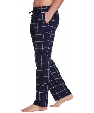 Sleep Bottoms Men's 100% Cotton Super Soft Flannel Plaid Pajama Pants - F1517 - CW11XYZCND7