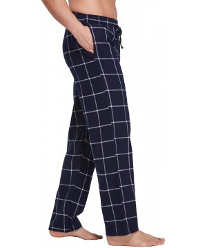 Sleep Bottoms Men's 100% Cotton Super Soft Flannel Plaid Pajama Pants - F1517 - CW11XYZCND7